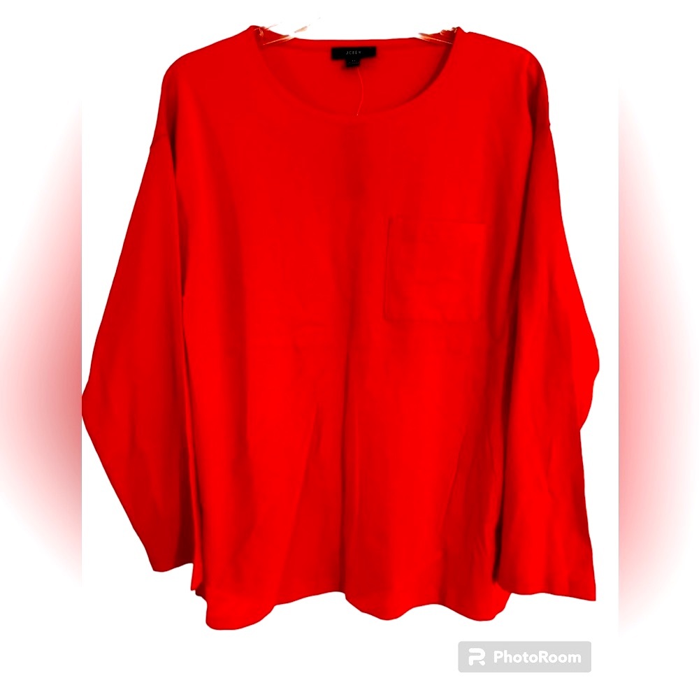 J. Crew long sleeve tee red sz M NWT